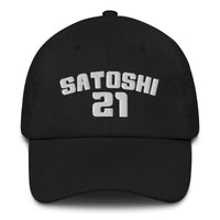 Load image into Gallery viewer, Satoshi 21 (White Embroidery) Bitcoin Dad Hat-fomo21
