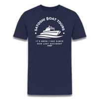 Load image into Gallery viewer, satoshi-boat-tour-bitcoin-tshirt-heather-midnight-navy
