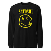 Load image into Gallery viewer, Satoshi Smiley Face Bitcoin Long Sleeve T-Shirt-fomo21
