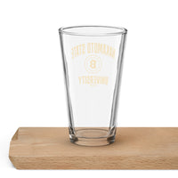 Load image into Gallery viewer, Nakamoto State University Bitcoin Pint Glass - fomo21

