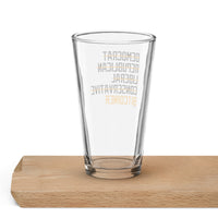 Load image into Gallery viewer, Democrat Republican Conservative Liberal Bitcoiner Bitcoin Pint Glass - fomo21

