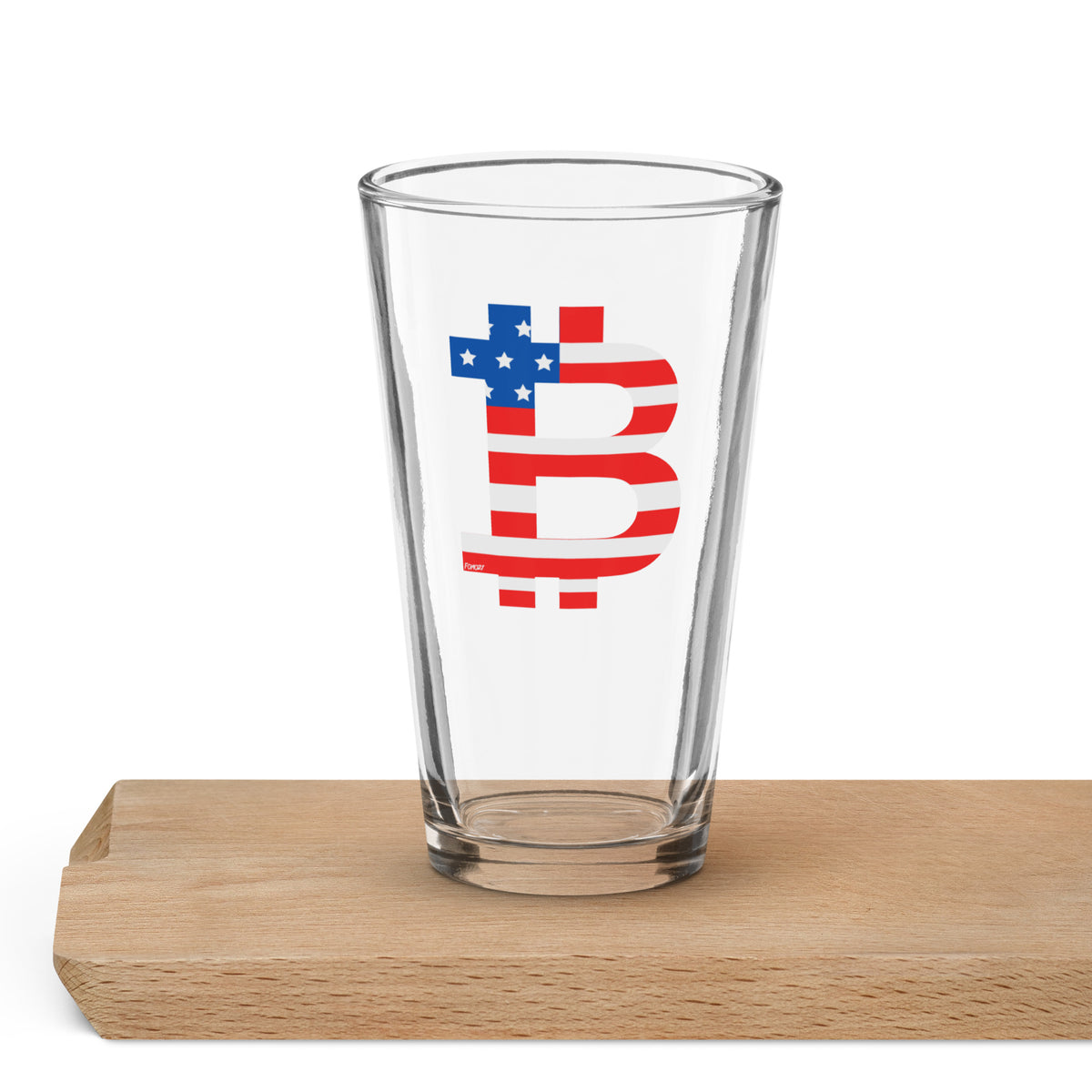 American Flag Bitcoin B Pint Glass