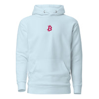 Load image into Gallery viewer, Simple B Bitcoin Pink Embroidered Hoodie Sweatshirt-fomo21

