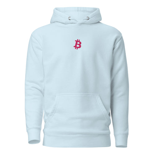 Simple B Bitcoin Pink Embroidered Hoodie Sweatshirt-fomo21