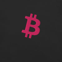 Load image into Gallery viewer, Simple B Bitcoin Pink Embroidered T-Shirt-fomo21
