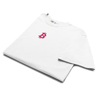 Load image into Gallery viewer, Simple B Bitcoin Pink Embroidered T-Shirt-fomo21
