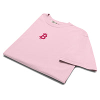 Load image into Gallery viewer, Simple B Bitcoin Pink Embroidered T-Shirt-fomo21
