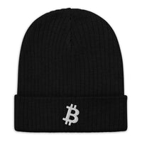 Load image into Gallery viewer, Simple B Bitcoin Ribbed Knit Embroidered Beanie-fomo21
