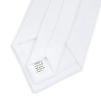 Load image into Gallery viewer, Simple gold Bitcoin B navy necktie with close-up of white tag detailing
