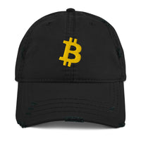 Load image into Gallery viewer, Simply Bitcoin Distressed Dad Hat-Dad Hat-fomo21
