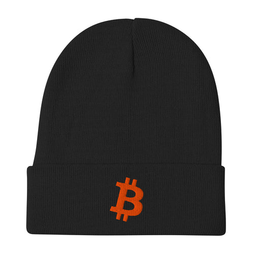 Simply Bitcoin Orange Embroidered Beanie-fomo21