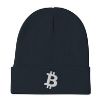 Load image into Gallery viewer, Simply Bitcoin White Embroidered Beanie-fomo21
