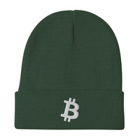 Load image into Gallery viewer, Simply Bitcoin White Embroidered Beanie-fomo21
