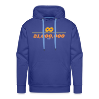 Load image into Gallery viewer, Infinity Divided By 21 Million Bitcoin Hoodie Sweatshirt - royal blue
