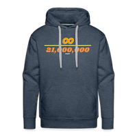 Load image into Gallery viewer, Infinity Divided By 21 Million Bitcoin Hoodie Sweatshirt - heather denim

