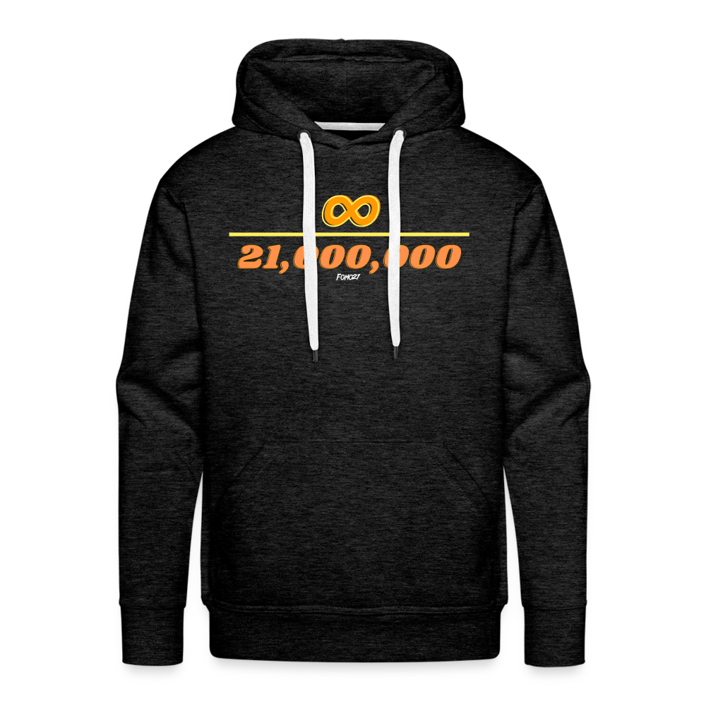 Infinity Divided By 21 Million Bitcoin Hoodie Sweatshirt - charcoal grey
