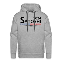 Load image into Gallery viewer, Satoshi For President 2024 (Black Lettering) Bitcoin Hoodie Sweatshirt - heather grey
