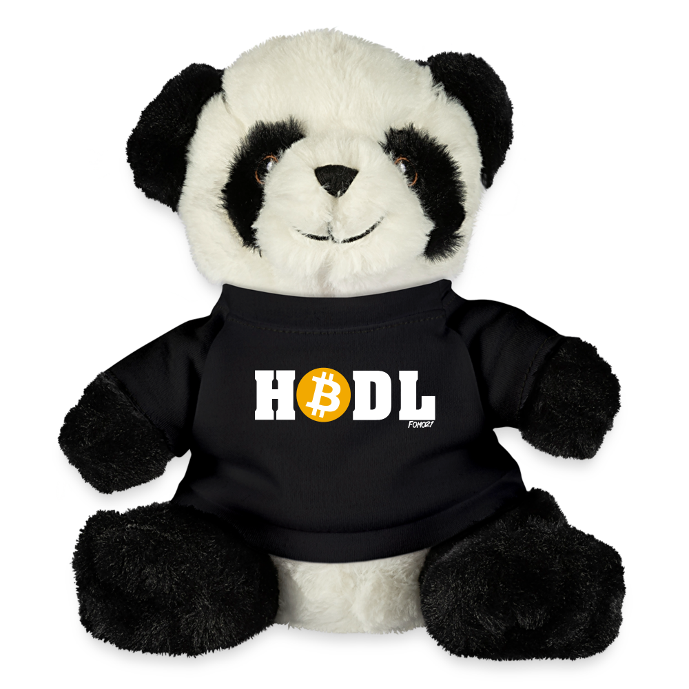 HODL Me Bitcoin Stuffed Animal Panda Bear - black