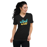 Load image into Gallery viewer, Stack Sats Bitcoin Women's V-Neck T-Shirt-Women's V-Neck T-Shirt-fomo21
