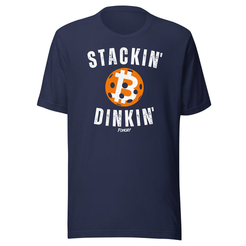 Stackin' and Dinkin' Pickleball Bitcoin T-Shirt-fomo21