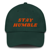 Load image into Gallery viewer, Stay Humble (Orange Embroidery) Bitcoin Dad Hat-fomo21
