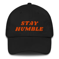 Load image into Gallery viewer, Stay Humble (Orange Embroidery) Bitcoin Dad Hat-fomo21
