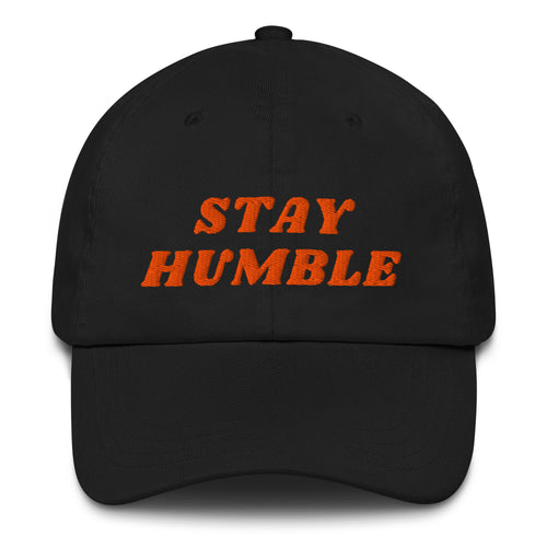 Stay Humble (Orange Embroidery) Bitcoin Dad Hat-fomo21