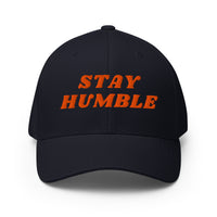 Load image into Gallery viewer, Stay Humble (Orange Embroidery) Bitcoin Flexfit Hat-fomo21
