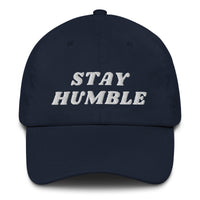 Load image into Gallery viewer, Stay Humble (White Embroidery) Bitcoin Dad Hat-fomo21
