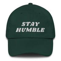 Load image into Gallery viewer, Stay Humble (White Embroidery) Bitcoin Dad Hat-fomo21
