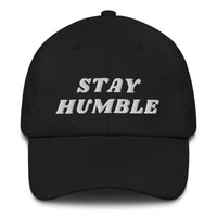 Load image into Gallery viewer, Stay Humble (White Embroidery) Bitcoin Dad Hat-fomo21
