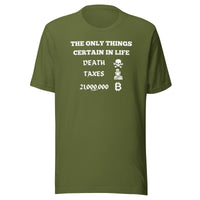Load image into Gallery viewer, The Only Things Certain In Life Bitcoin T-Shirt-fomo21
