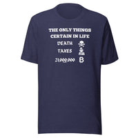 Load image into Gallery viewer, The Only Things Certain In Life Bitcoin T-Shirt-fomo21

