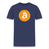 Load image into Gallery viewer, Original Bitcoin logo t-shirt in navy
