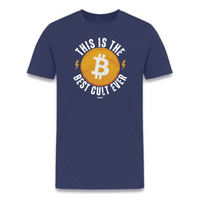 Load image into Gallery viewer, This Is The Best Cult Ever Bitcoin T-Shirt Navy
