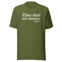 Load image into Gallery viewer, Thou Shalt Not Shitcoin (White Lettering) Bitcoin T-Shirt-T-Shirt-fomo21
