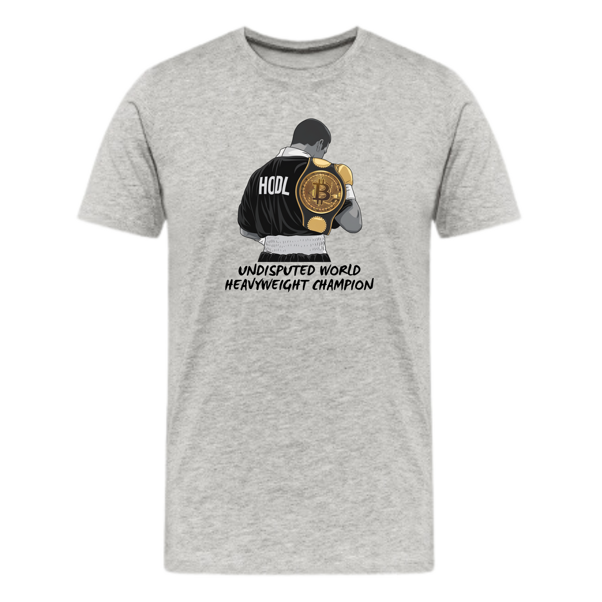 Undisputed World Heavyweight Champion Bitcoin T-Shirt in Athletic Heather