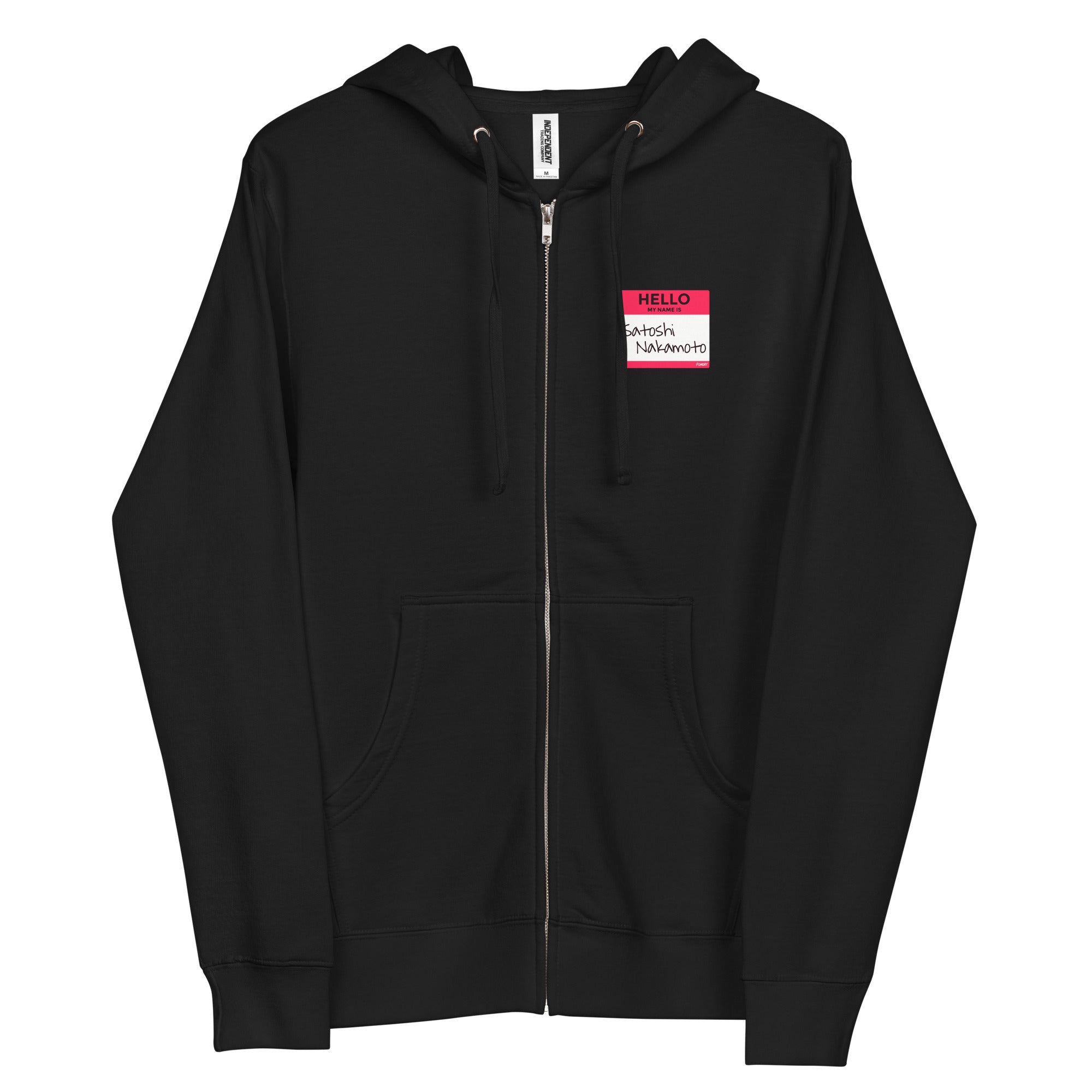Hello My Name Is Satoshi Nakamoto Bitcoin Zip-up Hoodie