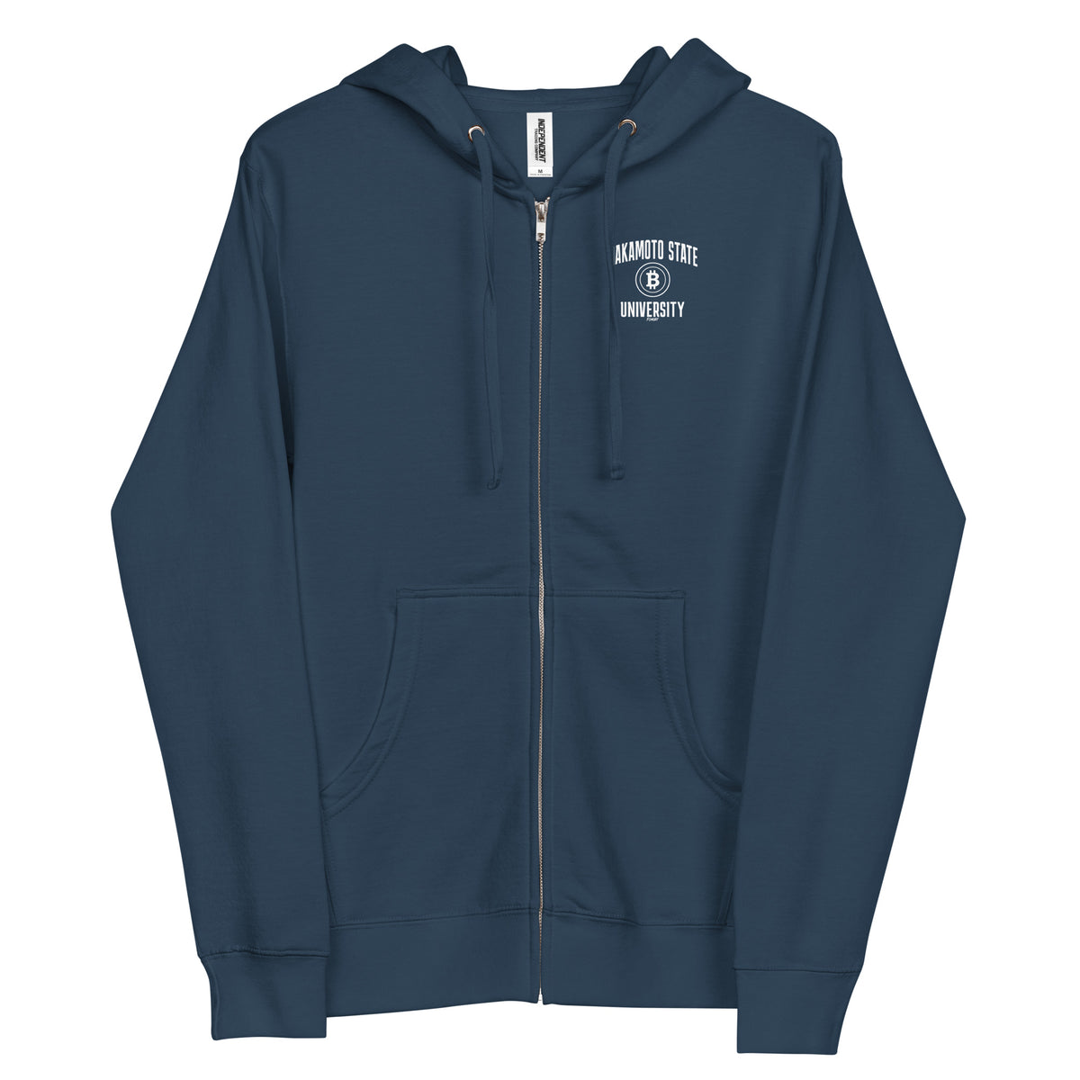 Nakamoto State University Bitcoin Zip-up Hoodie Sweatshirt - fomo21