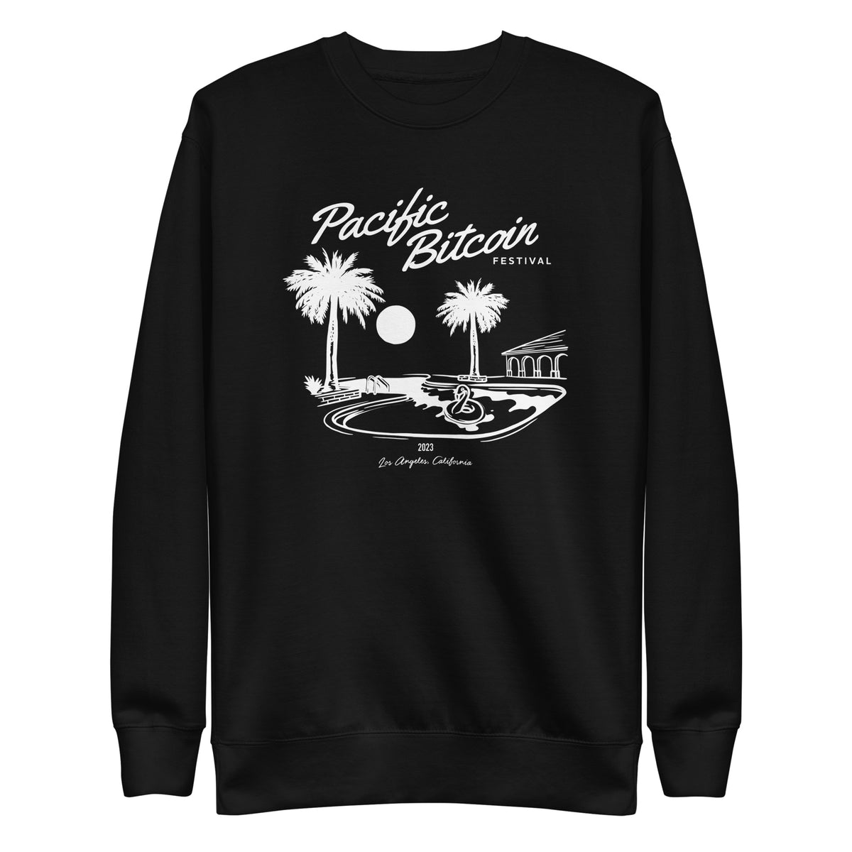 Pacific Bitcoin Motel Crewneck Sweatshirt - fomo21