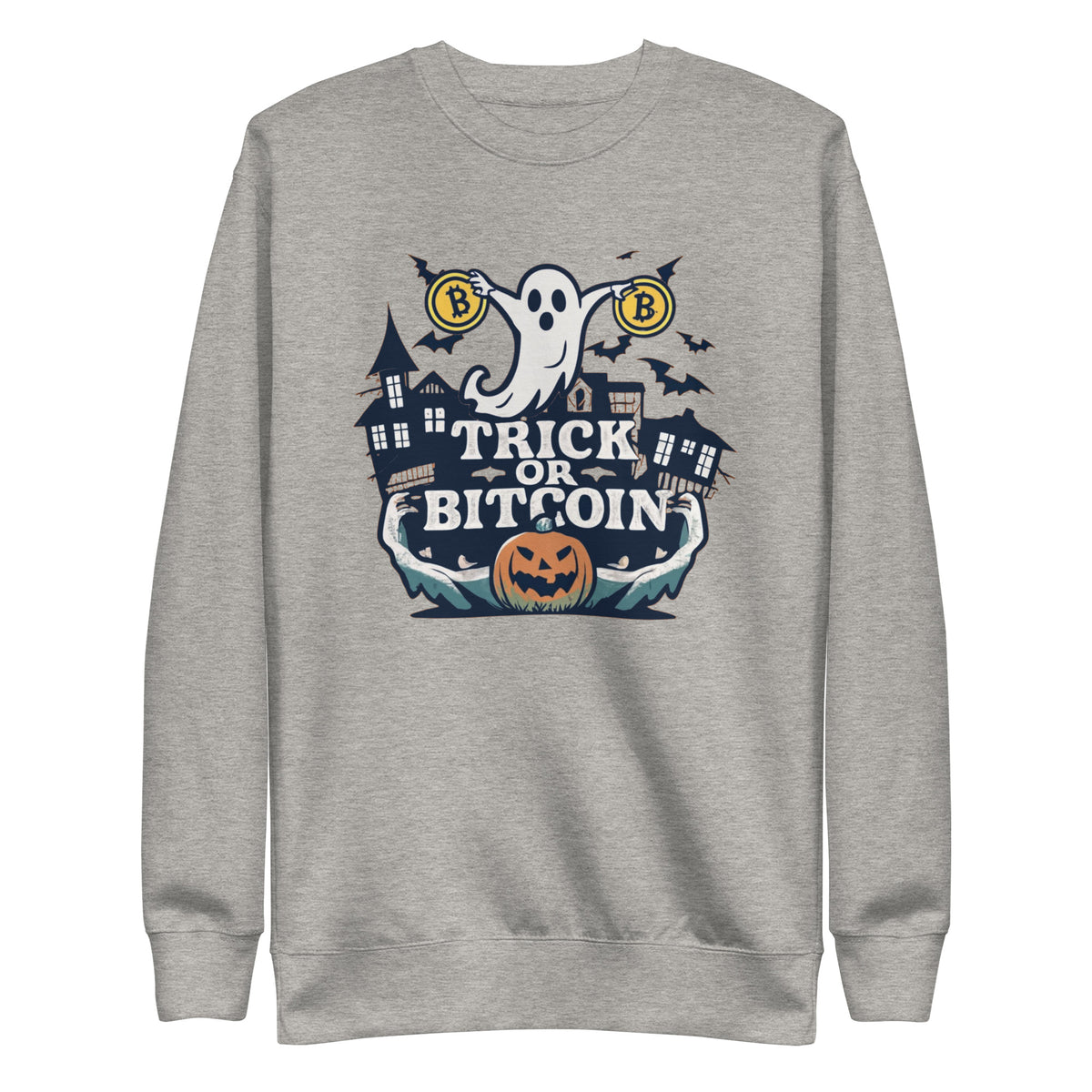 Trick Or Bitcoin Crewneck Sweatshirt - fomo21