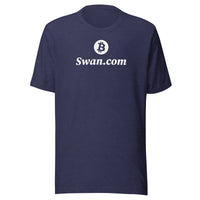 Load image into Gallery viewer, Swan.com Snow Vertical Logo Bitcoin T-Shirt - fomo21
