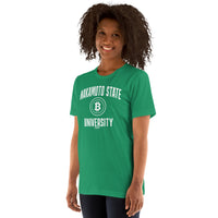 Load image into Gallery viewer, Nakamoto State University (White) Bitcoin T-Shirt - fomo21
