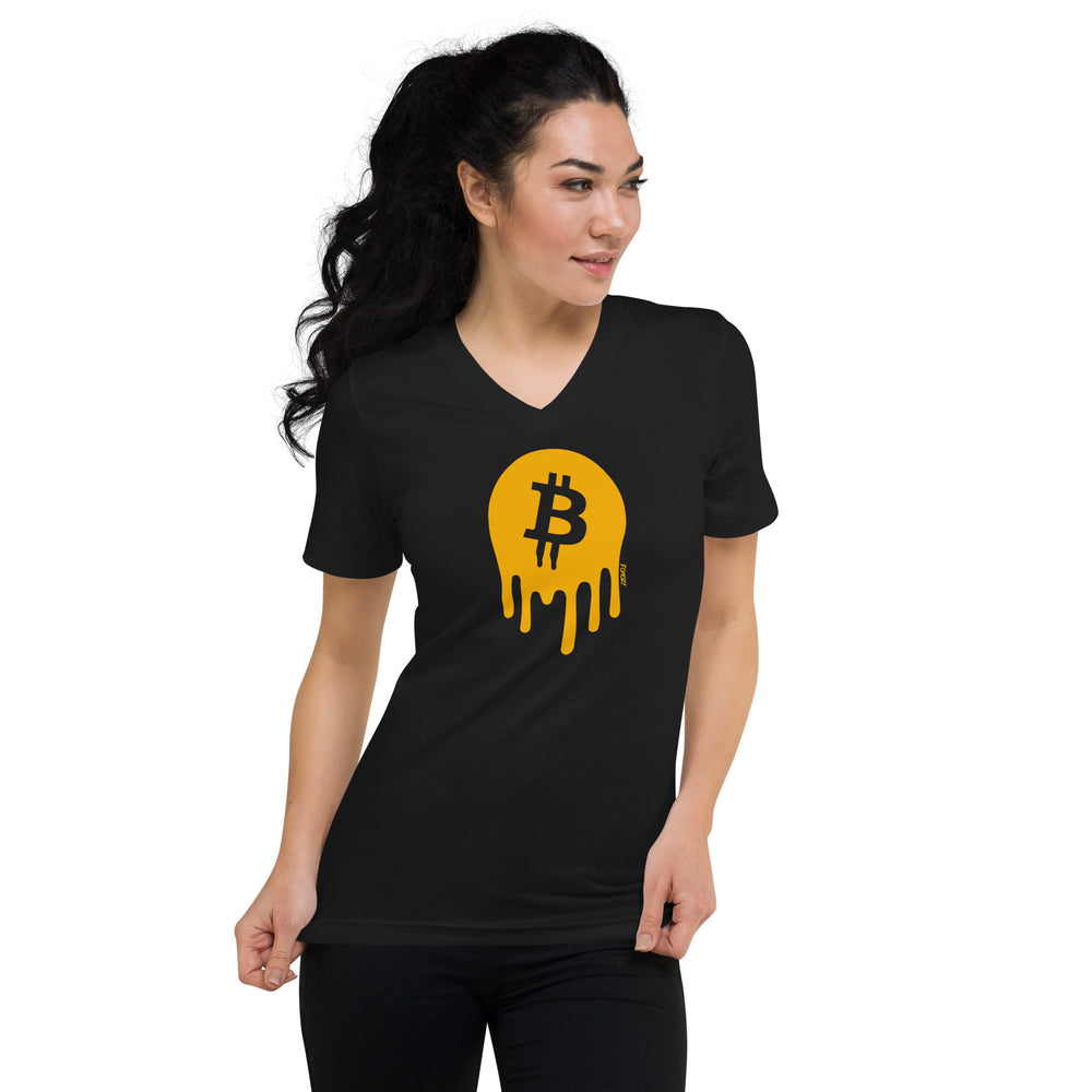 Melt Your Face Bitcoin Women's V-Neck T-Shirt - fomo21