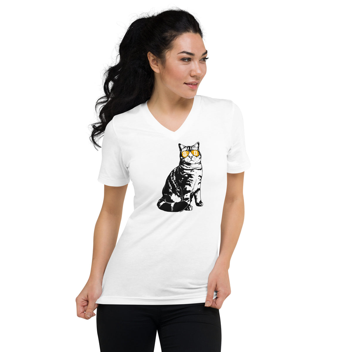 Bitcoin Is For The Cats Women's V-Neck T-Shirt - fomo21