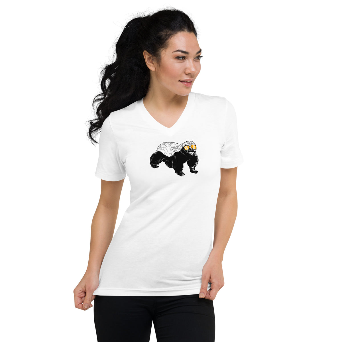 Bitcoin Is For The Honey Badgers Women's V-Neck T-Shirt - fomo21