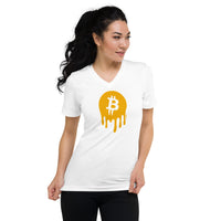 Load image into Gallery viewer, Melt Your Face Bitcoin Women&#39;s V-Neck T-Shirt - fomo21
