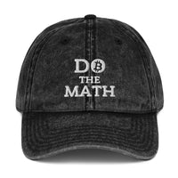 Load image into Gallery viewer, Do The Math (White Embroidery) Bitcoin Vintage Hat - fomo21
