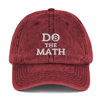 Load image into Gallery viewer, Do The Math (White Embroidery) Bitcoin Vintage Hat - fomo21
