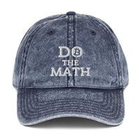 Load image into Gallery viewer, Do The Math (White Embroidery) Bitcoin Vintage Hat - fomo21
